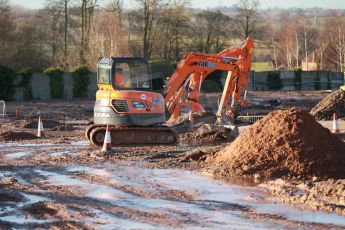 World © Octane Photographic Ltd. 13th February 2014 - FIA Formula E Head Quarters under construction - Donington Park. Digital Ref : 0890cb1d2155