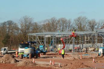 World © Octane Photographic Ltd. 13th February 2014 - FIA Formula E Head Quarters under construction - Donington Park. Digital Ref : 0890cb1d2633