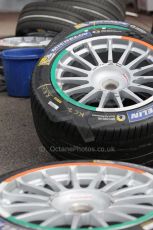 World © Octane Photographic Ltd. FIA Formula E testing – Donington Park 19th August 2014. Spark-Renault SRT_01E. Mahindra Racing wheel colours. Digital Ref : 1077LB1D5175