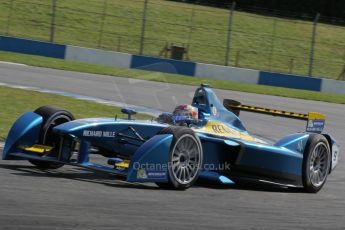 World © Octane Photographic Ltd. FIA Formula E testing – Donington Park 19th August 2014. Spark-Renault SRT_01E. e.dams-Renault - Sebastien Buemi. Digital Ref : 1077LB1D5409