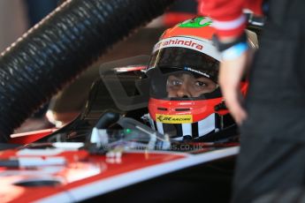 World © Octane Photographic Ltd. FIA Formula E testing – Donington Park 19th August 2014. Spark-Renault SRT_01E. Mahindra Racing - Karun Chandhok. Digital Ref : 1077LB1D5451