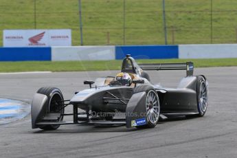 World © Octane Photographic Ltd. FIA Formula E testing – Donington Park 19th August 2014. Spark-Renault SRT_01E. Dragon Racing – Oriol Servia in an unpainted car. Digital Ref :