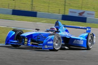 World © Octane Photographic Ltd. FIA Formula E testing – Donington Park 19th August 2014. Spark-Renault SRT_01E. Amlin Aguri – Takuma Sato. Digital Ref : 1077LB1D5926