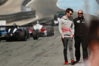 World © Octane Photographic Ltd. Eurocup Formula Renault 2.0 Championship testing. Jerez de la Frontera, Thursday 27th March 2014. Antonio Felix da Casta in the pitlane with Tech 1 Racing. Digital Ref :  0900cb1d7995