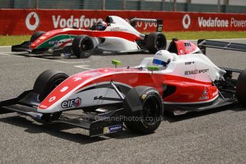 World © Octane Photographic Ltd. Eurocup Formula Renault 2.0 Championship testing. Jerez de la Frontera, Thursday 27th March 2014. Fortec Motorsports – Martin Rump and Prema Powerteam – Alex Bosak. Digital Ref : 0900cb1d8112