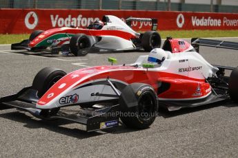 World © Octane Photographic Ltd. Eurocup Formula Renault 2.0 Championship testing. Jerez de la Frontera, Thursday 27th March 2014. Fortec Motorsports – Martin Rump and Prema Powerteam – Alex Bosak. Digital Ref :  0900cb1d8112