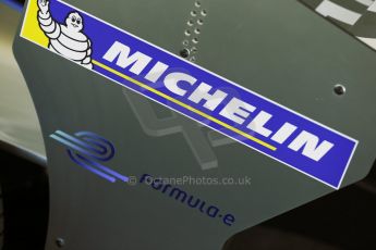 World © Octane Photographic Ltd. FIA Formula E testing Donington Park 10th July 2014. Michelin and FIA Formula E logo. Digital Ref : 1032CB1D3254