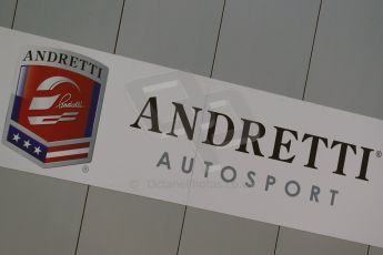 World © Octane Photographic Ltd. FIA Formula E testing Donington Park 10th July 2014. Andretti Autosport logo. Digital Ref : 1032CB1D3269
