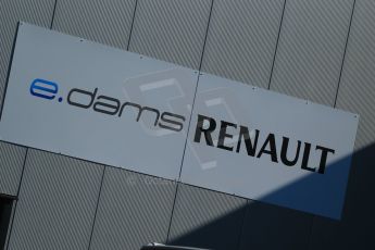 World © Octane Photographic Ltd. FIA Formula E testing Donington Park 10th July 2014. e-DAMS Renault logo. Digital Ref : 1032CB1D3291