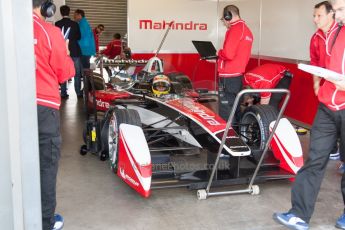 World © MountersPhotography/OctanePhotos.co.uk. FIA Formula E testing Donington Park 9th July 2014. Spark-Renault SRT_01E. Mahindra Racing - Karun Chandhok. Digital Ref : 1031JM1D0019