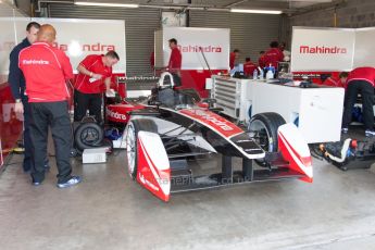 World © MountersPhotography/OctanePhotos.co.uk. FIA Formula E testing Donington Park 9th July 2014. Spark-Renault SRT_01E. Mahindra Racing - Karun Chandhok. Digital Ref : 1031JM1D0040