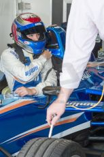 World © MountersPhotography/OctanePhotos.co.uk. FIA Formula E testing Donington Park 9th July 2014. Spark-Renault SRT_01E. Amlin Aguri - Katherine Legge. Digital Ref : 1031JM1D0063