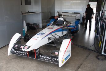 World © MountersPhotography/OctanePhotos.co.uk. FIA Formula E testing Donington Park 9th July 2014. Spark-Renault SRT_01E. Andretti Autosport - Franck Montagny. Digital Ref : 1031JM1D0323