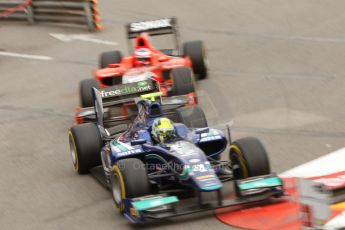 World © Octane Photographic Ltd. Thursday 22nd May 2014. GP2 Practice – Monaco, Monte Carlo. Julian Leal - Carlin and Rene Binder - Arden International. Digital Ref : 0959CB7D2212