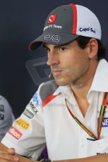World © Octane Photographic Ltd. Thursday 17th July 2014. German GP, Hockenheim - Formula 1 FIA Press Conference. Sauber C33 – Adrian Sutil. Digital Ref: 1033LB1D3766