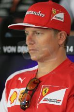 World © Octane Photographic Ltd. Thursday 17th July 2014. German GP, Hockenheim - Formula 1 FIA Press Conference. Scuderia Ferrari F14T – Kimi Raikkonen. Digital Ref: 1033LB1D3769