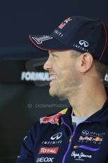 World © Octane Photographic Ltd. Thursday 17th July 2014. German GP, Hockenheim Formula 1 FIA Press Conference. Infiniti Red Bull Racing RB10 - Sebastian Vettel. Digital Ref: 1033LB1D3781
