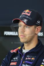 World © Octane Photographic Ltd. Thursday 17th July 2014. German GP, Hockenheim Formula 1 FIA Press Conference. Infiniti Red Bull Racing RB10 - Sebastian Vettel. Digital Ref: 1033LB1D3828