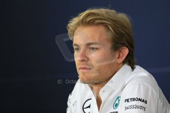 World © Octane Photographic Ltd. Thursday 17th July 2014. German GP, Hockenheim - Formula 1 FIA Press Conference. Mercedes AMG Petronas F1 W05 Hybrid - Nico Rosberg. Digital Ref: 1033LB1D3884