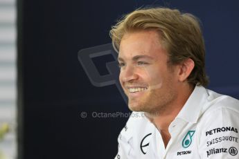 World © Octane Photographic Ltd. Thursday 17th July 2014. German GP, Hockenheim - Formula 1 FIA Press Conference. Mercedes AMG Petronas F1 W05 Hybrid - Nico Rosberg. Digital Ref: 1033LB1D3951