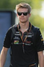 World © Octane Photographic Ltd. Saturday 19th July 2014. German GP, Hockenheim. - Formula 1 Paddock. Sahara Force India VJM07 – Nico Hulkenburg. Digital Ref :