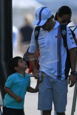 World © Octane Photographic Ltd. Saturday 19th July 2014. German GP, Hockenheim. - Formula 1 Paddock. Williams Martini Racing FW36 – Felipe and Felipinho Massa. Digital Ref: