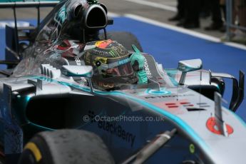 World © Octane Photographic Ltd. Sunday 20th July 2014. German GP, Hockenheim. - Formula 1 Parc Ferme. Mercedes AMG Petronas F1 W05 Hybrid - Nico Rosberg. Digital Ref: 1052LB1D8677