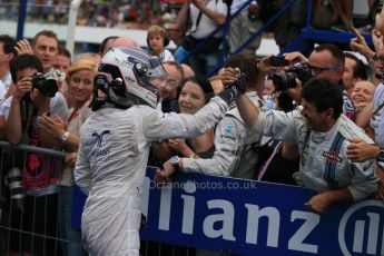 World © Octane Photographic Ltd. Sunday 20th July 2014. German GP, Hockenheim. - Formula 1 Parc Ferme. Williams Martini Racing FW36 – Valtteri Bottas. Digital Ref: 1052LB1D8753