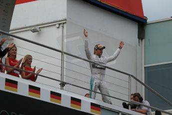 World © Octane Photographic Ltd. Sunday 20th July 2014. German GP, Hockenheim. - Formula 1 Podium. Mercedes AMG Petronas F1 W05 Hybrid - Nico Rosberg (1st). Digital Ref: 1052LB1D8794