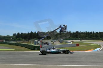 World © Octane Photographic Ltd. Friday 18th July 2014. German GP, Hockenheim. - Formula 1 Practice 2. Mercedes AMG Petronas F1 W05 Hybrid - Nico Rosberg. Digital Ref: 1037LB1D50621037LB1D5062