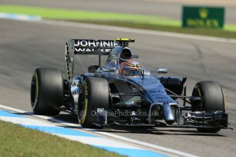 World © Octane Photographic Ltd. Friday 18th July 2014. German GP, Hockenheim. - Formula 1 Practice 2. McLaren Mercedes MP4/29 – Kevin Magnussen. Digital Ref: 1037LB1D5150