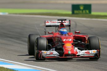 World © Octane Photographic Ltd. Friday 18th July 2014. German GP, Hockenheim. - Formula 1 Practice 2. Scuderia Ferrari F14T - Fernando Alonso. Digital Ref: 1037LB1D5170