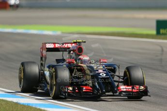 World © Octane Photographic Ltd. Friday 18th July 2014. German GP, Hockenheim. - Formula 1 Practice 2. Lotus F1 Team E22 – Pastor Maldonado. Digital Ref: 1037LB1D5240