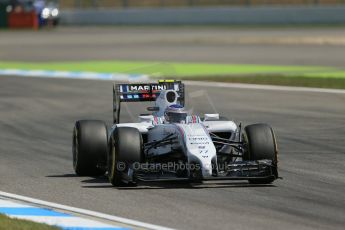 World © Octane Photographic Ltd. Friday 18th July 2014. German GP, Hockenheim. - Formula 1 Practice 2. Williams Martini Racing FW36 – Valtteri Bottas. Digital Ref: 1037LB1D5334