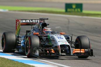 World © Octane Photographic Ltd. Friday 18th July 2014. German GP, Hockenheim. - Formula 1 Practice 2. Sahara Force India VJM07 – Nico Hulkenburg. Digital Ref : 1037LB1D5360