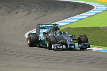 World © Octane Photographic Ltd. Friday 18th July 2014. German GP, Hockenheim. - Formula 1 Practice 2. Mercedes AMG Petronas F1 W05 Hybrid - Nico Rosberg. Digital Ref: 1037LB1D5415