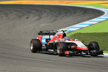 World © Octane Photographic Ltd. Friday 18th July 2014. German GP, Hockenheim. - Formula 1 Practice 2. Marussia F1 Team MR03 - Max Chilton. Digital Ref: 1037LB1D5437