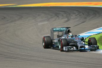 World © Octane Photographic Ltd. Friday 18th July 2014. German GP, Hockenheim. - Formula 1 Practice 2. Mercedes AMG Petronas F1 W05 Hybrid – Lewis Hamilton. Digital Ref: 1037LB1D5507