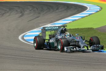 World © Octane Photographic Ltd. Friday 18th July 2014. German GP, Hockenheim. - Formula 1 Practice 2. Mercedes AMG Petronas F1 W05 Hybrid – Lewis Hamilton. Digital Ref: 1037LB1D5579