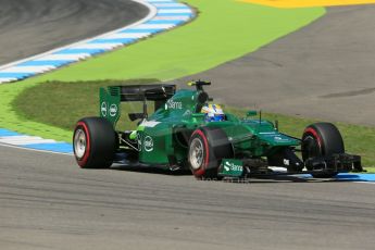 World © Octane Photographic Ltd. Friday 18th July 2014. German GP, Hockenheim. - Formula 1 Practice 2. Caterham F1 Team CT05 – Marcus Ericsson. Digital Ref: 1037LB1D5596