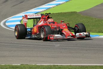 World © Octane Photographic Ltd. Friday 18th July 2014. German GP, Hockenheim. - Formula 1 Practice 2. Scuderia Ferrari F14T – Kimi Raikkonen. Digital Ref: 1037LB1D5644