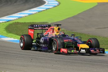 World © Octane Photographic Ltd. Friday 18th July 2014. German GP, Hockenheim. Formula 1 Practice 2. Infiniti Red Bull Racing RB10 - Sebastian Vettel. Digital Ref: 1037LB1D5714