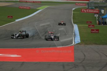 World © Octane Photographic Ltd. Sunday 20th July 2014. German GP, Hockenheim. - Formula 1 Race. Sauber C33 – Esteban Gutierrez and Scuderia Toro Rosso STR 9 – Daniil Kvyat. Digital Ref :