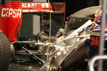 World © Octane Photographic Ltd. Sunday 20th July 2014. German GP, Hockenheim. - Formula 1 Pitlane. Scuderia Toro Rosso STR9 engine detail - Daniil Kvyat. Digital Ref: