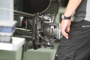 World © Octane Photographic Ltd. Sunday 20th July 2014. German GP, Hockenheim. - Formula 1 Pitlane. Mercedes AMG Petronas F1 W05 Hybrid front brake (no disc) – Lewis Hamilton. Digital Ref: