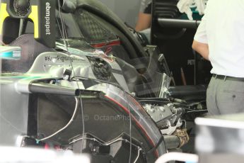 World © Octane Photographic Ltd. Sunday 20th July 2014. German GP, Hockenheim. - Formula 1 Pitlane. Mercedes AMG Petronas F1 W05 Hybrid engine detail – Nico Rosberg. Digital Ref: