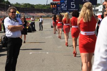 World © Octane Photographic Ltd. Saturday 19th July 2014. GP2 Race 1 – German GP - Hockenheim. The grid girls leave the track. Digital Ref : 1045CB7D6185