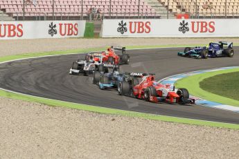 World © Octane Photographic Ltd. Saturday 19th July 2014. GP2 Race 1 – German GP - Hockenheim. Rene Binder - Arden International, Nathanael Berthon - Venezuela GP Lazarus, Adrian Quaife-Hobbs - Rapax and Andre Negrao - Arden International. Digital Ref : 1045LB1D4697