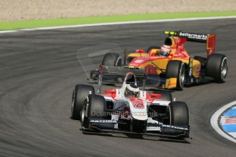 World © Octane Photographic Ltd. Saturday 19th July 2014. GP2 Race 1 – German GP - Hockenheim. Stoffel Vandoorne - ART Grand Prix and Stefano Coletti - Racing Engineering. Digital Ref : 1045LB1D7307