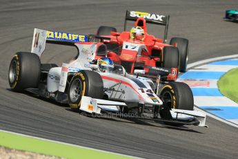 World © Octane Photographic Ltd. Saturday 19th July 2014. GP2 Race 1 – German GP - Hockenheim. Adrian Quaife-Hobbs - Rapax and Andre Negrao - Arden International. Digital Ref : 1045LB1D7576